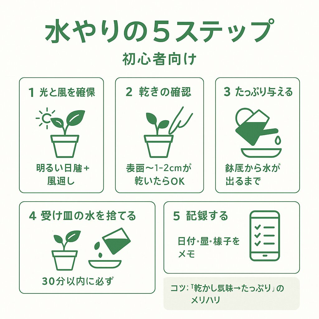 観葉植物の水やり手順